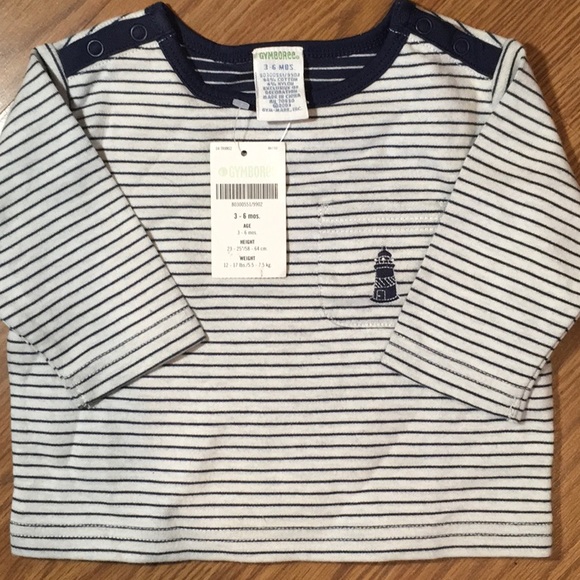 Gymboree Cote Francois lighthouse stripe tee 3-6 - Picture 1 of 3